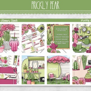 Settimanale stampabile di fico d'india / Erin Condren / Settimanale verticale / Estate / Cactus / Adesivi pianificatore stampabile / Settimanale stampabile / Settimanale