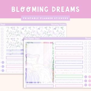 Afdrukbaar A5 compact verticaal weekblad | Bloeiende dromen | Lente | Weekblad lente| Afdrukbare plannerstickers | A5-formaat | Compact A5-weekblad