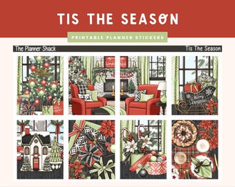 Printable Tis The Season Weekly | Erin Condren | Vertical Weekly | Christmas | Home For The Holidays | Cozy Christmas | Weekly | Printables