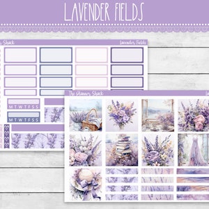 Hobonichi Cousin Weekly para impressão | Lavender Fields | Spring Weekly | Adesivos para planejador para impressão | Hobonichi Cousin | Hobonichi Printables