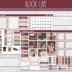Imprimable Hobonichi WEEKS Hebdomadaire | Café du livre | Hebdomadaire d'automne | Stickers agenda imprimables | Semaines Hobonichi imprimable | Imprimable hebdomadaire