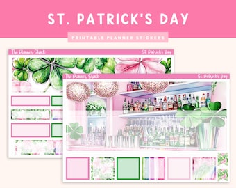 St Patricks Day Monthly | Vertical Monthly | Erin Condren | St Patricks Day Monthly | Monthly View | Printable Planner Stickers |  March