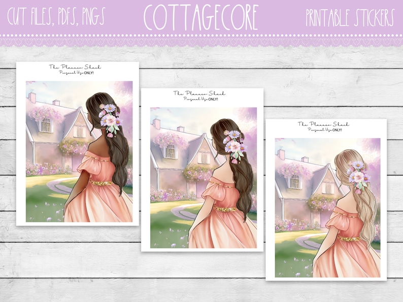 Cottagecore Planner Covers Erin Condren 7x9 Planner Covers Planner Covers Happy Planner Printable Planner Covers Spring image 2