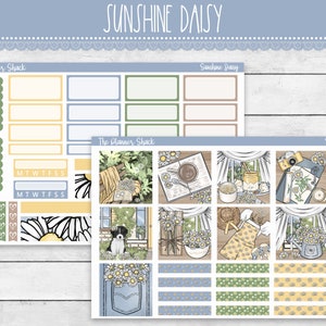 Hobonichi Cousin Weekly para impressão | Sunshine Daisy | Primavera | Adesivos para planejador para impressão | Hobonichi Cousin | Semanal | Hobonichi Printables