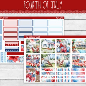 Hobonichi Cousin Weekly para impressão | 4 de julho | Dia da Independência semanal | Adesivos para planejador para impressão | Hobonichi Cousin | Semanal para impressão