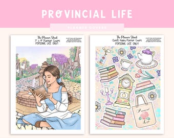 Provinzleben | Planerumschlag | Erin Condren | 20x20 Planer | Happy Planner | Digital | Buchliebhaber | Druckbare Planer Cover | Digital