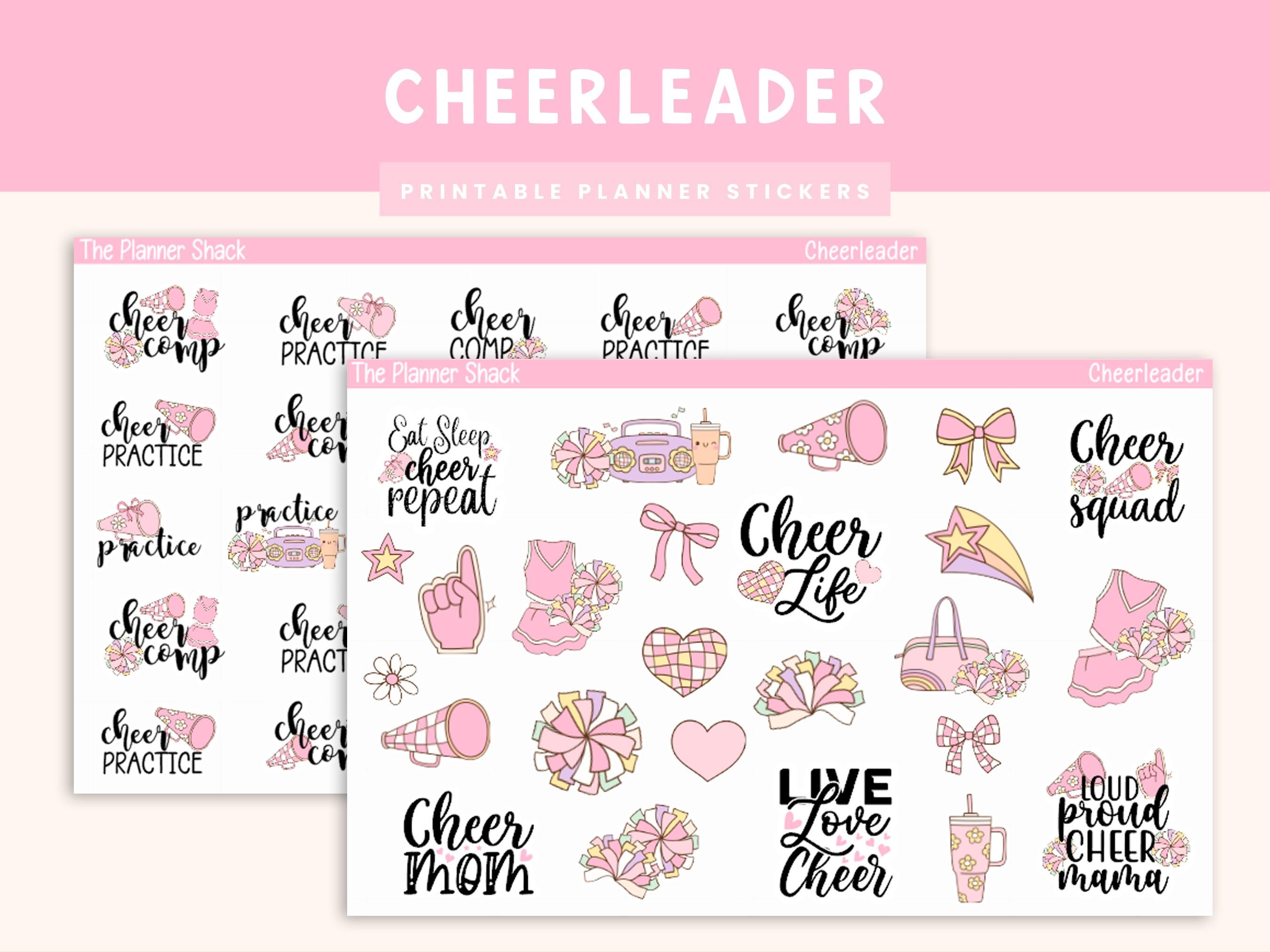 Cheer Fly Sticker Printable Cheerleader Stickers | Cheer Practice | Cheer Comp ...