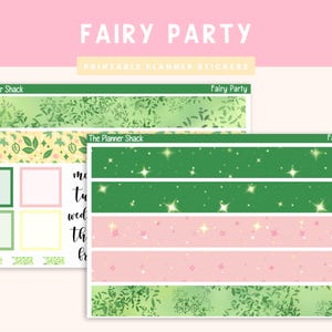 7x9 Daily Duo Printable Weekly | Fairy Party | Festa Semanal | Adesivos para Planejador Imprimíveis | Adesivos Imprimíveis | Primavera | Aniversário | Verão