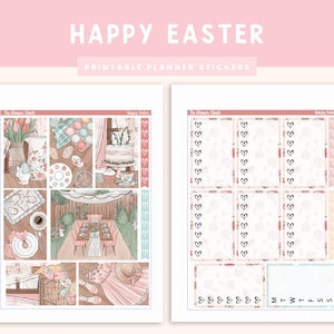 Printable Frohe Ostern Weekly | Geburtstagsplaner | Osterwochenende | Druckbare Planer Aufkleber | Wöchentlich bedruckbar | Frühling | Ostersonntag