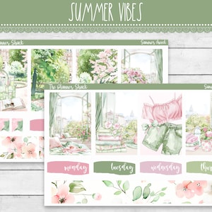 Printable Summer Vibes Weekly | Happy Planner | Sommer Vibes | Sommer Wochenübersicht | Sommer | Druckbare Planer Aufkleber | Wöchentlich druckbar