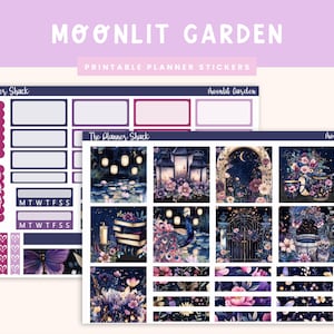 Printable Hobonichi COUSIN Weekly | Moonlit Garden | Spring | Summer | Printable Planner Stickers | Printable Stickers | Hobonichi Cousin