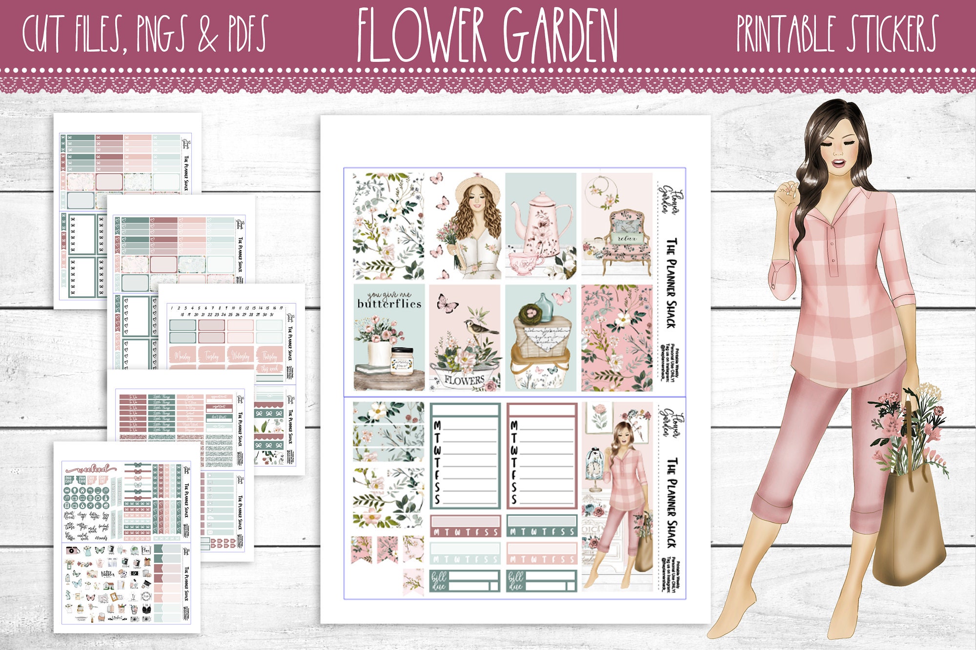 Jardín de flores Planificador Feliz Happy Planner | Etsy