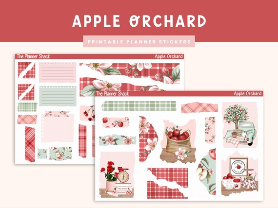 Printable Apple Orchard Journaling Weekly | Jouraling Printables | Journaling Stickers | Fall | Apples | Fall Journaling Stickers | Journal