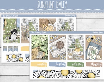 Printable Sunshine Daisy Weekly | Happy Planner | Spring Weekly | Weekly Printable | Printable Planner Stickers | Spring Daisy weekly