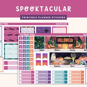 Printable A5 Spooktacular Monthly | A5 Monthly | Halloween | October Monthly | Monthly | Printable Planner Stickers | Printable Stickers