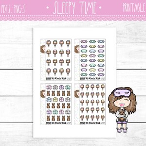Handgezeichnete Sleepy Time Gigi Girls | Exklusiv | Druckbare Planner Sticker | Planer Printables | Ausschlafen | Nickerchen | Planer Mädchen | Mikro
