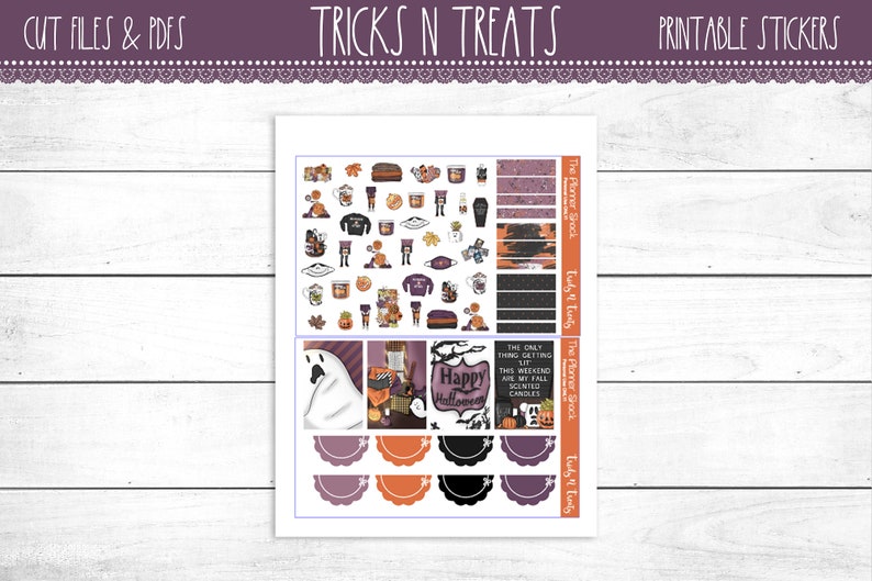 Happy Planner Printable Planner Stickers Planner Printable Trick Or Treat Halloween Tricks N Treats Printable Weekly Cut Files