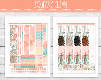 Printable Hobonichi Cousin Squeaky Clean Monthly | Spring Cleaning Monthly | Spring | Printable Planner Stickers | Monthly Printable |April