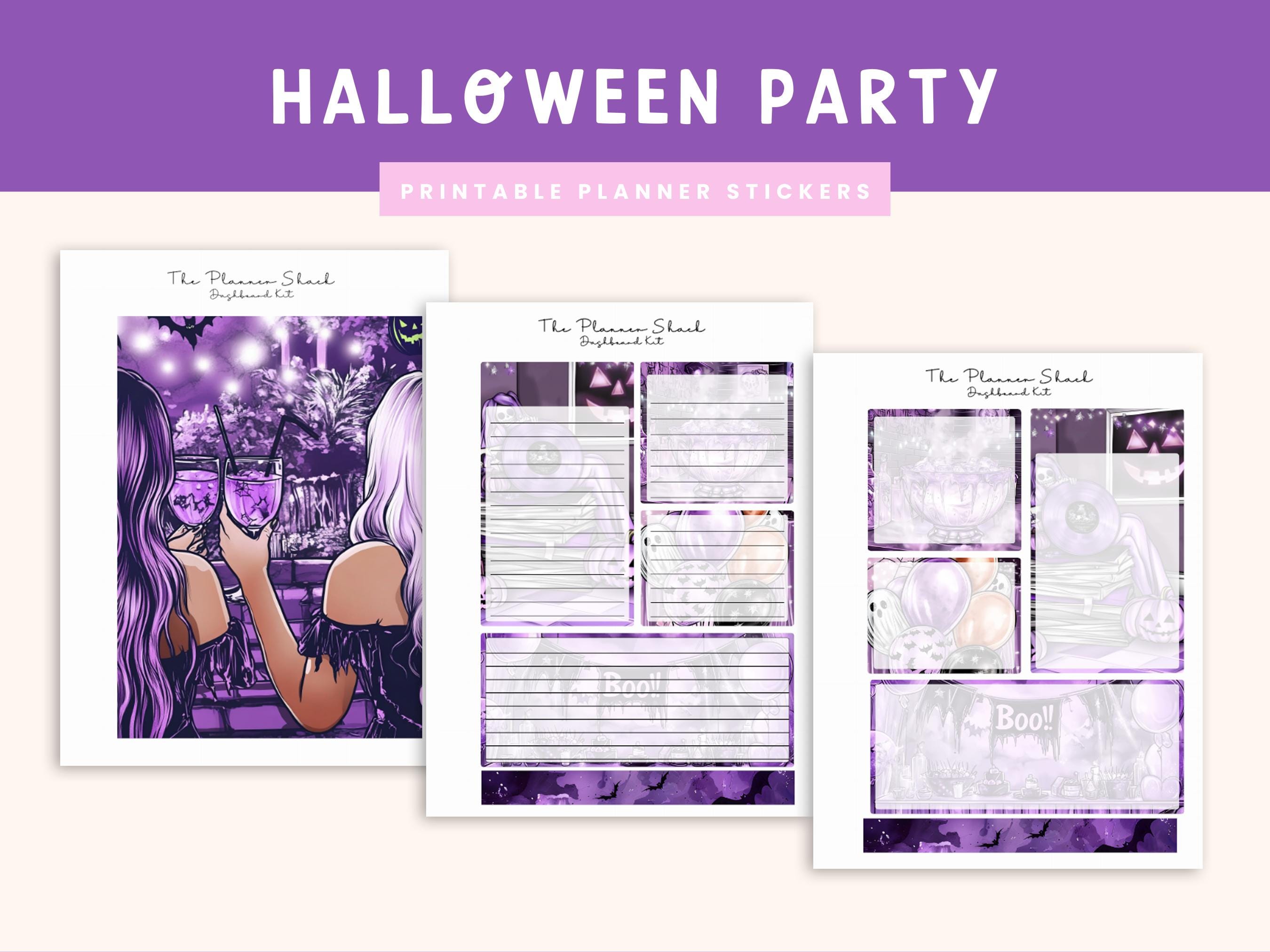 印刷可能なハロウィンパーティーノートページ | ノートページ | Erin
