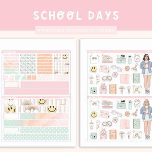 Printable School Days Journaling Weekly | Jouraling Printables | Journaling Stickers | Printable Stickers | Back To School | School Journal image 3