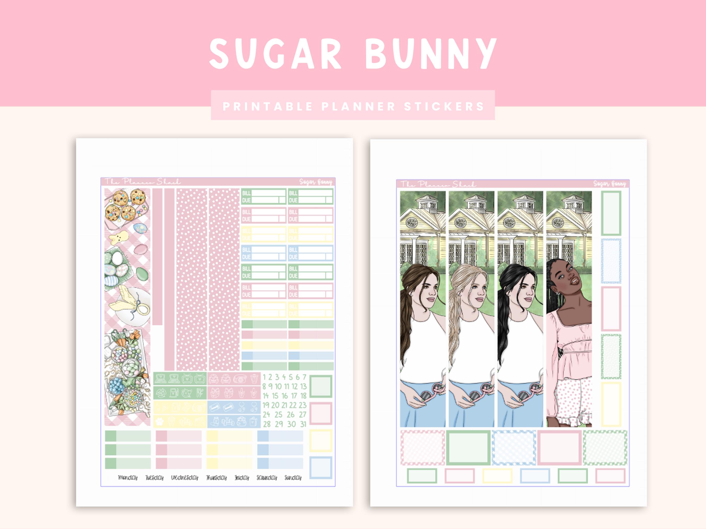 Printable Hobonichi Cousin Sugar Bunny Monthly | Easter Monthly | April ...