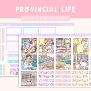 Hobonichi Cousin Weekly para impressão | Vida provincial | Semanal | Adesivos para planejador para impressão | Hobonichi Cousin | Primavera | Verão | Amante de livros