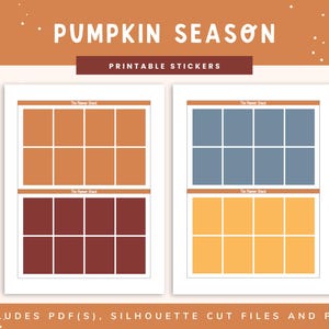 Calendario semanal imprimible de la temporada de calabazas / Erin Condren / Diseño vertical / Otoño / Calendario semanal de otoño / Pegatinas digitales / Pegatinas para agendas / Calabazas / imagen 6
