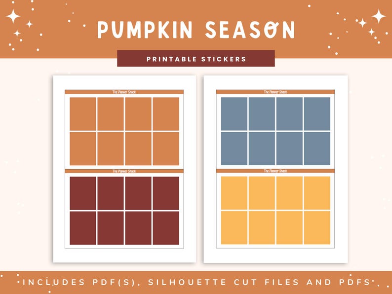 Calendario semanal imprimible de la temporada de calabazas / Erin Condren / Diseño vertical / Otoño / Calendario semanal de otoño / Pegatinas digitales / Pegatinas para agendas / Calabazas / imagen 6