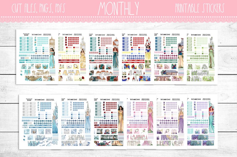 Travelers Notebook Rings B6 Travelers Notebook Fairytale Cut Files Princess Monthly B6 Fairytale Monthly Bundle Monthly Layout