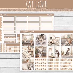Afdrukbaar wekelijks Hobonichi-neef | Kattenliefhebber | Wekelijks kattenliefhebber | Afdrukbare plannerstickers | Neef van Hobonichi | Wekelijks | Katten | Kittens