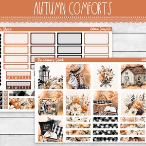 Imprimable Hobonichi COUSIN Hebdomadaire | Confort d'automne | Hebdomadaire d'automne | Stickers agenda imprimables | Cousin Hobonichi | Fleurs d'automne | Hebdomadaire