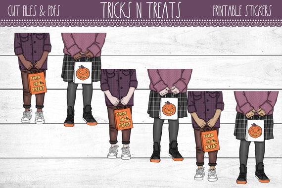 Happy Planner Printable Planner Stickers Planner Printable Trick Or Treat Halloween Tricks N Treats Printable Weekly Cut Files