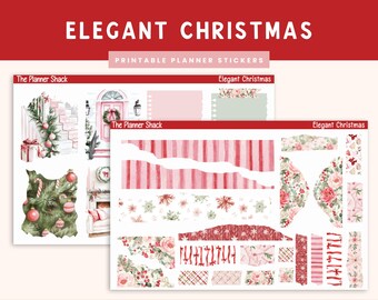 Printable Elegant Christmas Journaling Kit | Christmas | Christmas Journal | Printable Stickers | Digital Journaling Printables | Journal