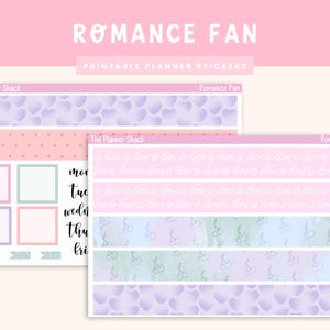 Duo giornaliero 7x9 stampabile settimanale / Fan del romanticismo / Fan del romanticismo settimanale / Adesivi stampabili per planner / Amante dei libri / Libri piccanti / Duo giornaliero 7x9