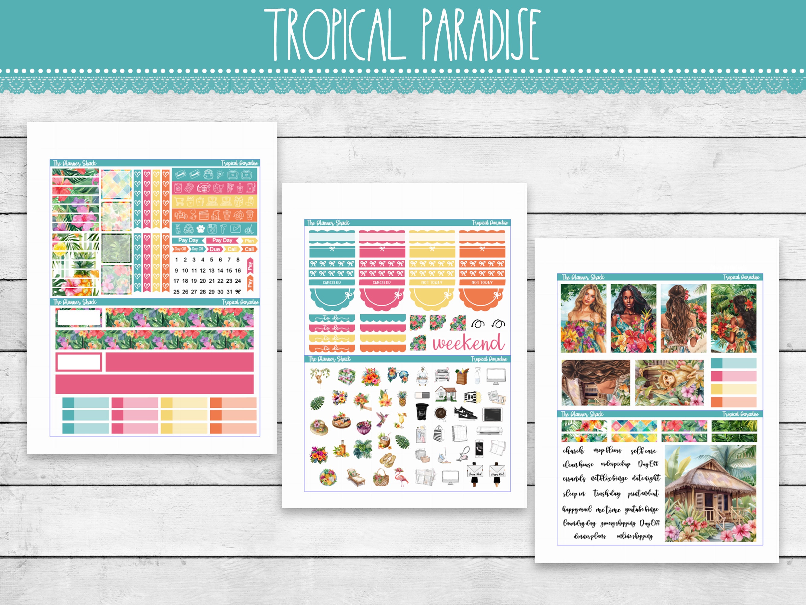 Printable Tropical Paradise Weekly | Happy Planner | Tropical Weekly ...