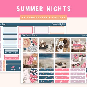 Primo Hobonichi Semanal para Imprimir | Noites de Verão Semanais | Verão | Adesivos para Planejador para Imprimir | Primo Hobonichi | Praia | Férias