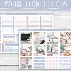 Hobonichi Cousin Weekly para imprimir | Você vai ficar bem | Autocuidado | Saúde mental semanal | Adesivos para planejador para imprimir | Hobonichi