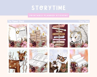 Printable Storytime Weekly | Erin Condren | Vertical Weekly | Winter | Winter Weekly | Cozy with a book | Books | Printable Stickers