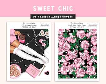 Süße Schick | Planerumschlag | Erin Condren | 18 x 9 Zoll Planer | Planerumschlag | Happy Planner | Printabler Cover | Blumen | Digitales Cover