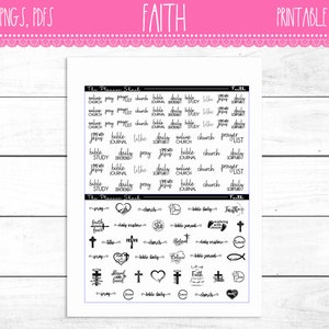 Geloof | Bijbelstudie | Kerk | Tiende | Bijbeldagboek | Afdrukbare plannerstickers | Plannerstickers | Afdrukbare stickers | Klaar voor folie