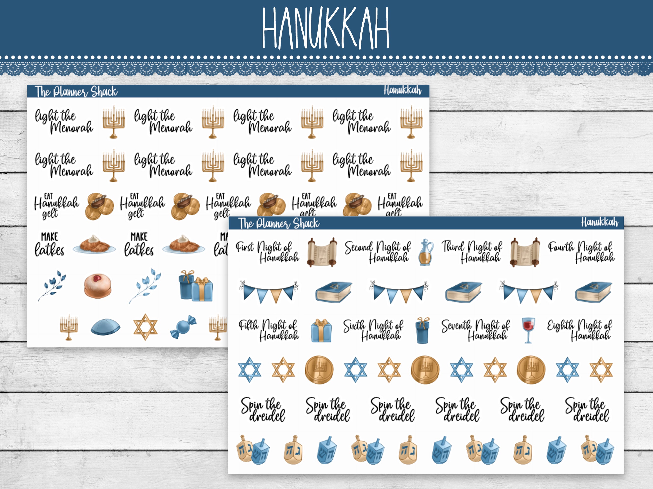 Candle Nights, Chanukah, Hanukkah, Winter Holiday, Planner Stickers –  DolcePlanner