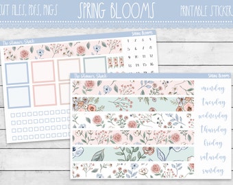 Printable A5 DAILY DUO Weekly | Spring Blooms | Daily Duo | Spring | Cottage | Printable Planner Stickers | Printable Stickers | Weekly