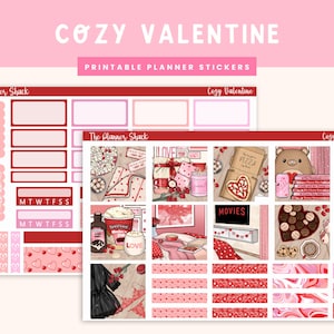 Printable Hobonichi COUSIN Weekly | Cozy Valentine | Valentine Weekly | Printable Planner Stickers | Printable Stickers | Weekly Printable