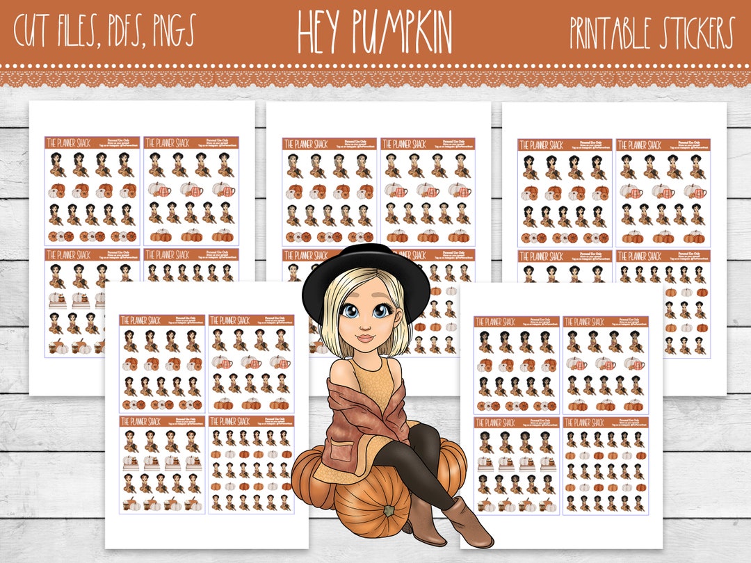 Printable Hey Pumpkin Planner Stickers | Fall | Fall Fashion Girls ...