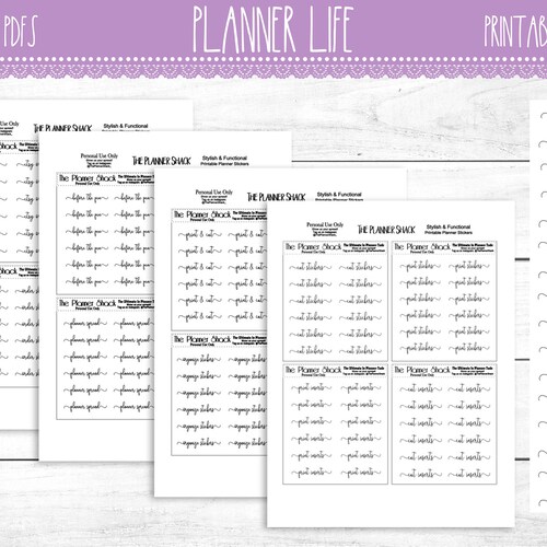 Planner Life Scripts Printable Planner Stickers Planner - Etsy
