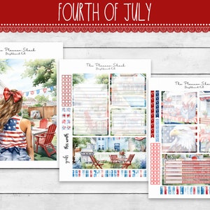 Printable 4th Of July Dashboard | Notes Pages | Erin Condren | 7 x 9&quot; Planners | Printable Planner Stickers | 4th of July | July Notes Pages
