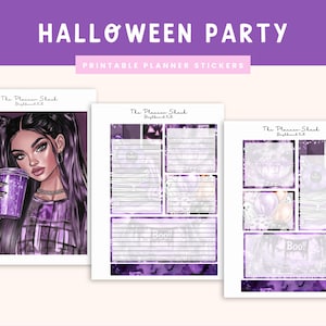 Printable Halloween Party 2 Note Pages | Notes Pages | Erin Condren | 7 x 9&quot; Planners | Printable Planner Stickers | October | Halloween