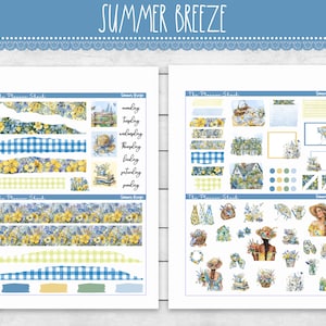 Printable I Sommer Brise Journaling Weekly | Jouraling Printables | Journaling Aufkleber | Druckbare Aufkleber | Sommer | Sommerblumen