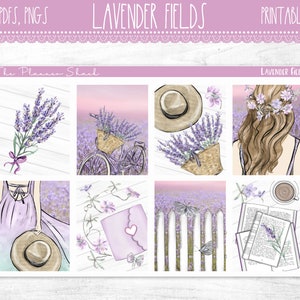 Lavender Fields | Vertical | Erin Condren | Spring | Floral | Weekly Printable | Printable Planner Stickers | Printable Stickers | Weekly