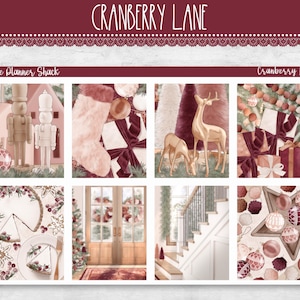 Semaine imprimable Cranberry Lane | Erin Condren | Hebdomadaire vertical | Noël | Hebdomadaire de Noël | Stickers agenda imprimables | Hebdomadaire
